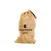 Burlap bag, tied closed at the top, with the Kamado Joe logo and the text 