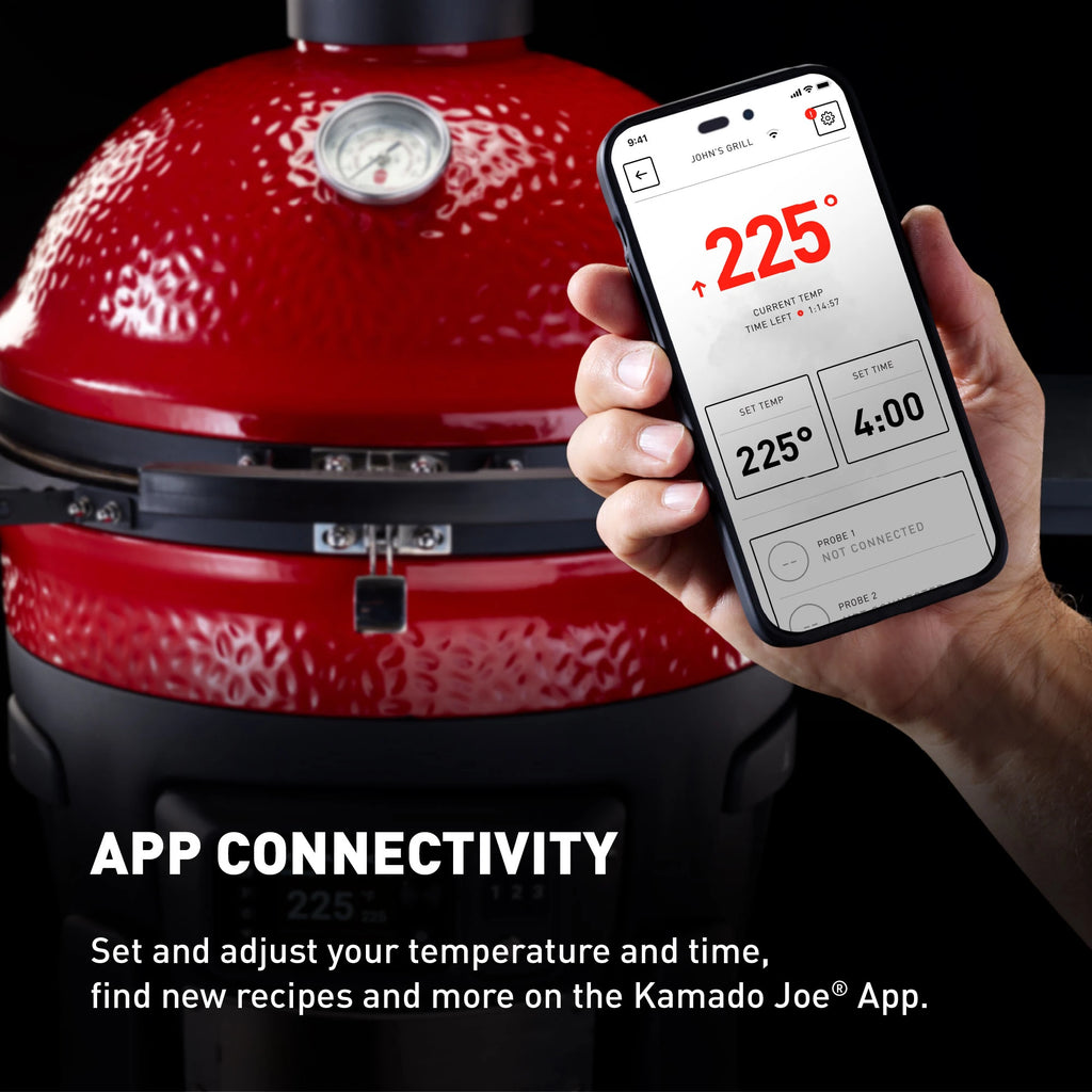 App connectivity: Set and adjust your temperature and time, find new recipes and more on the Kamado Joe app