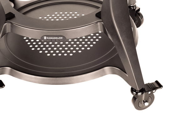 Swivel casters for easier grill movement, with locking casters to keep the grill where you put it