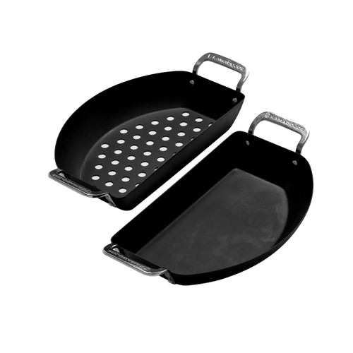Happy Call Jumbo 32cm Non Stick Double Sided Fry/Grill Pan - Red/Black